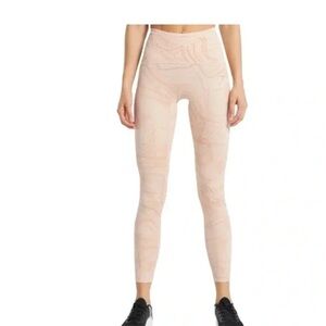 Gymshark pale peach pink marbled power support leggings body sculpt gym XS/S